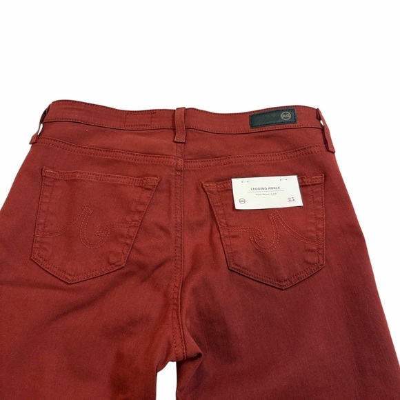 AG Adriano Goldschmied Super Skinny Ankle Jeans – Burgundy - Size 25 - Picture 8 of 10